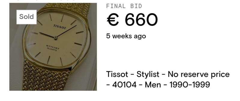 Tissot Stylist Quartz Men`s Vintage Swiss Made Watch