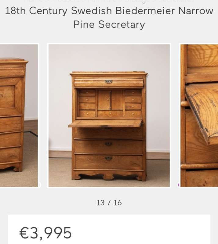 Swedish Secrétaire À Abattant Cabinet