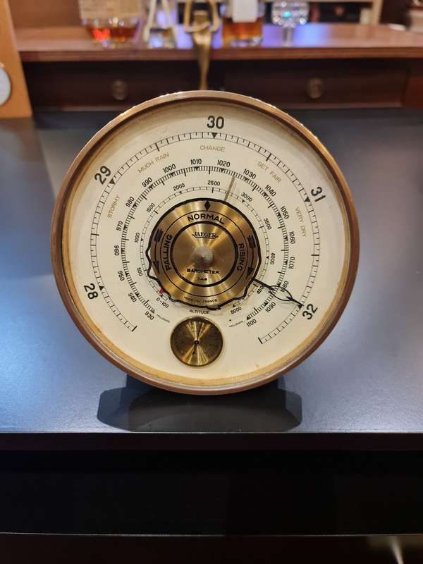 Jaeger 7.A.B. Table Barometer and Thermometer - France - 1960s.