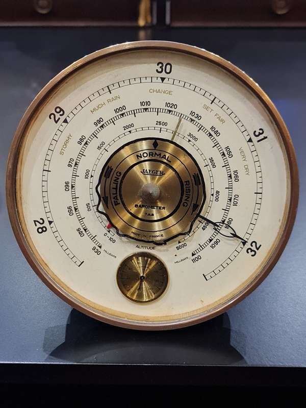 Jaeger 7.A.B. Table Barometer and Thermometer - France - 1960s.