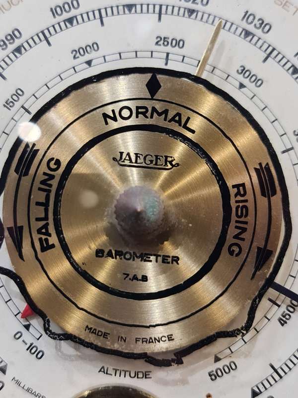 Jaeger 7.A.B. Table Barometer and Thermometer - France - 1960s.