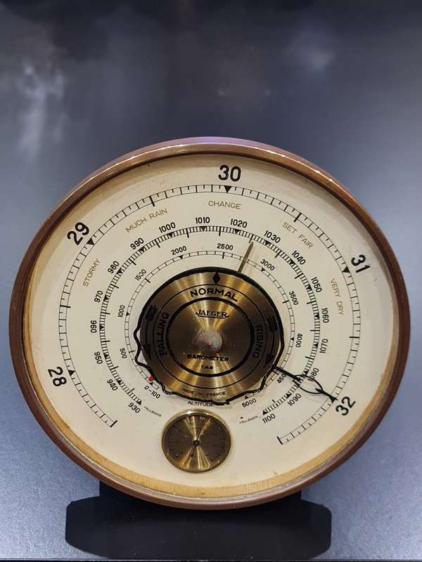 Jaeger 7.A.B. Table Barometer and Thermometer - France - 1960s.