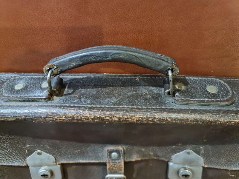 Antique Leather Briefcase Early Century 1900`s