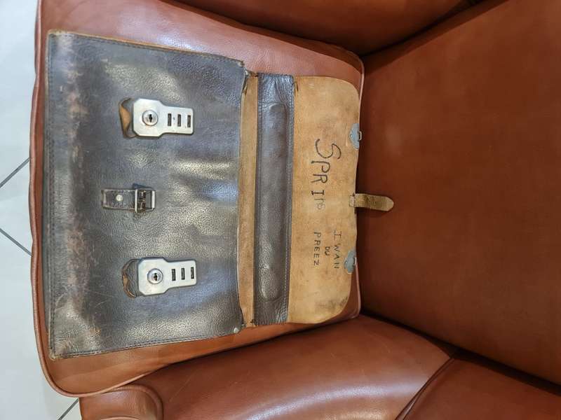 Antique Leather Briefcase Early Century 1900`s