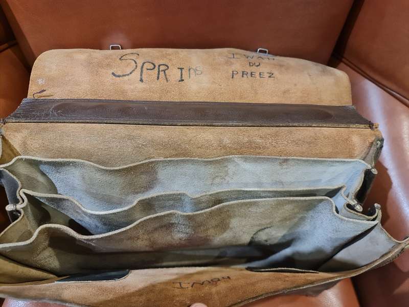 Antique Leather Briefcase Early Century 1900`s