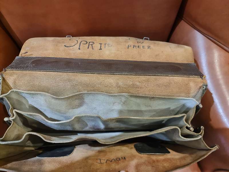Antique Leather Briefcase Early Century 1900`s