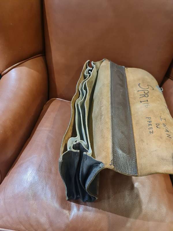 Antique Leather Briefcase Early Century 1900`s