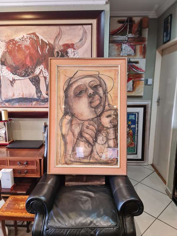 Ben Macala (SA 1938 - 1997) Mixed Media Abstract