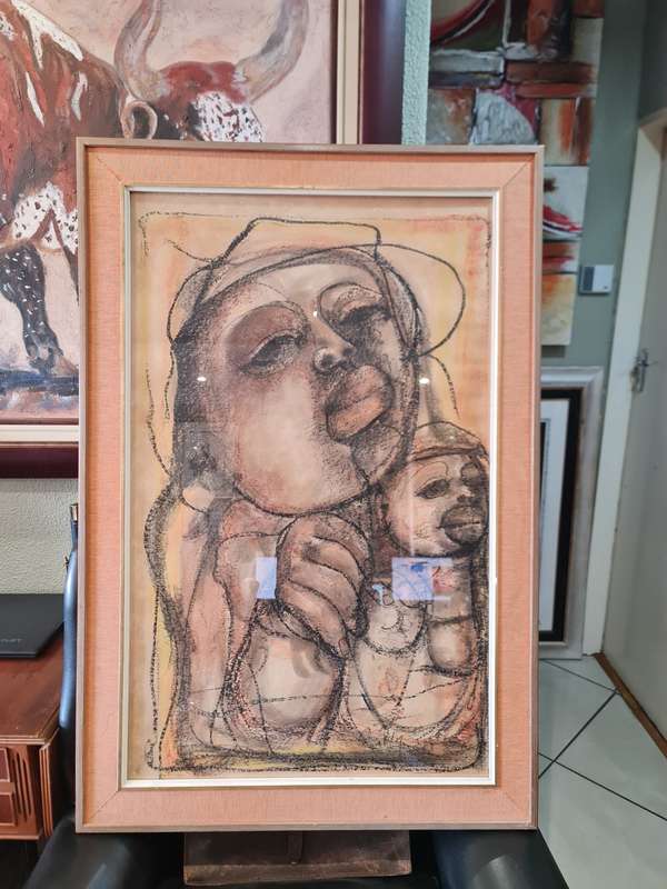 Ben Macala (SA 1938 - 1997) Mixed Media Abstract