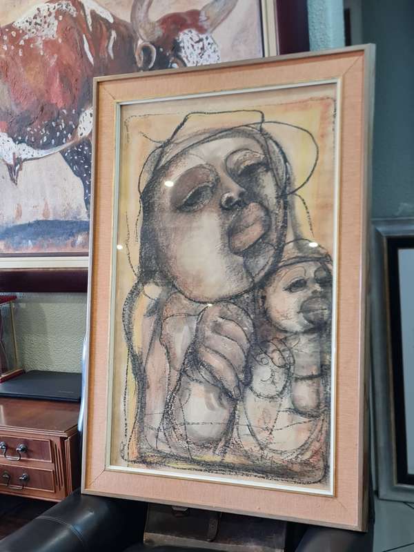 Ben Macala (SA 1938 - 1997) Mixed Media Abstract
