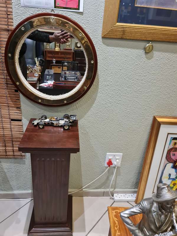 Porthole Style Mirror in Rope and Brass