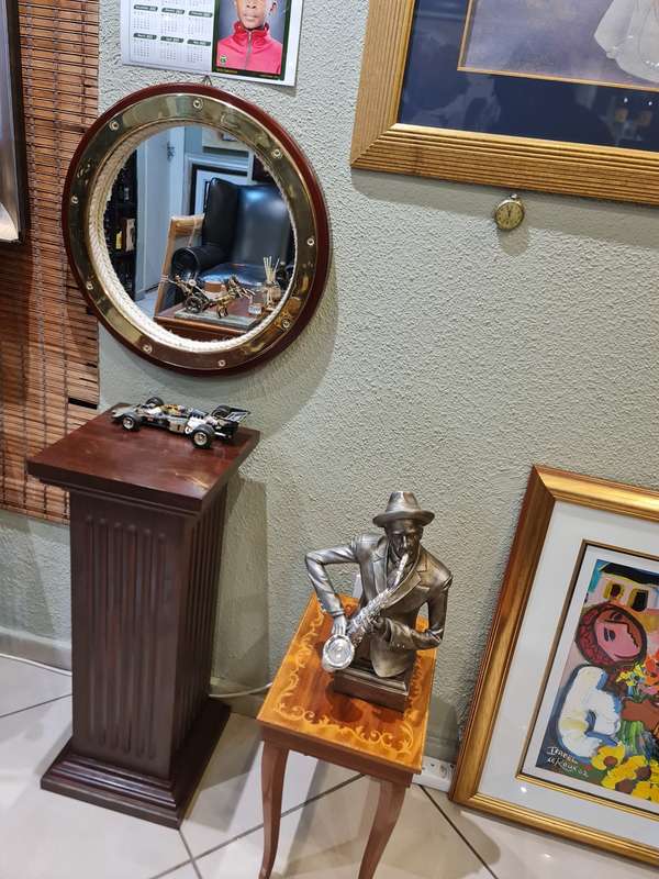 Porthole Style Mirror in Rope and Brass