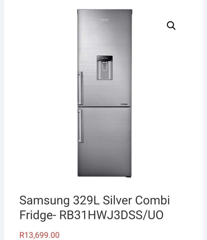 Samsung 329L Silver Combi Fridge- RB31HWJ3DSS