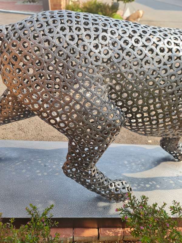 Life Size Leopard Metal Sculpture