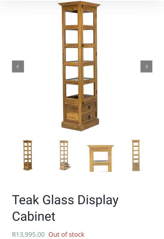 Teak Glass Display Cabinet