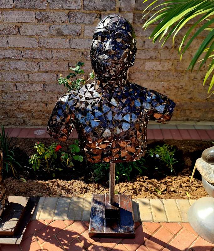 Metal Male Torso Sculpture