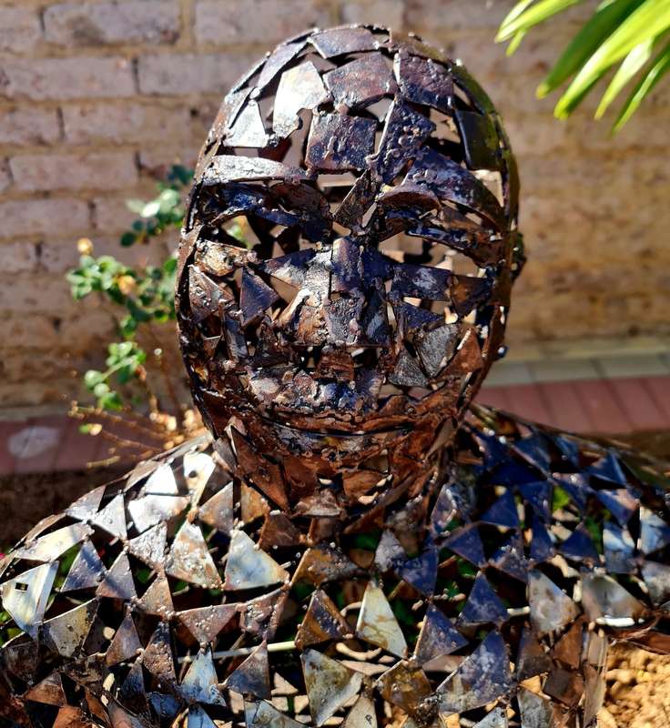 Metal Male Torso Sculpture