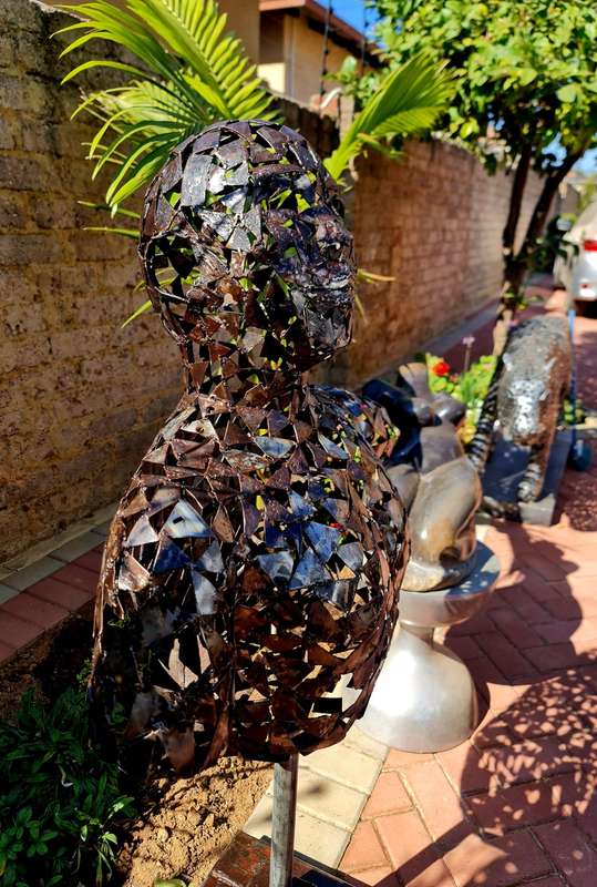 Metal Male Torso Sculpture