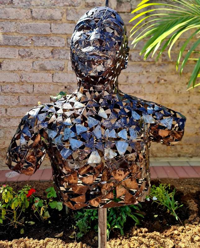 Metal Male Torso Sculpture