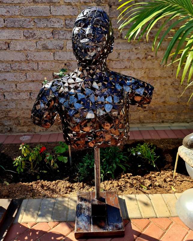 Metal Male Torso Sculpture