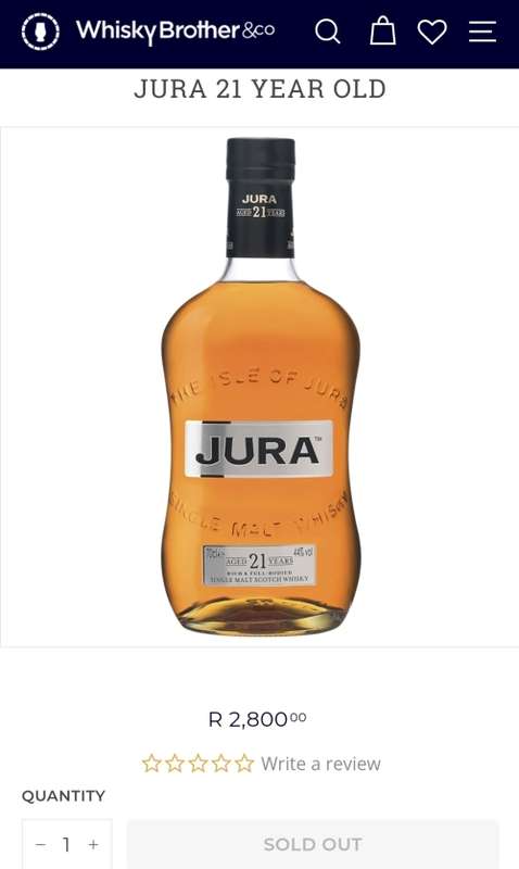 Jura Aged 21 Years Single Malt Scotch Whisky