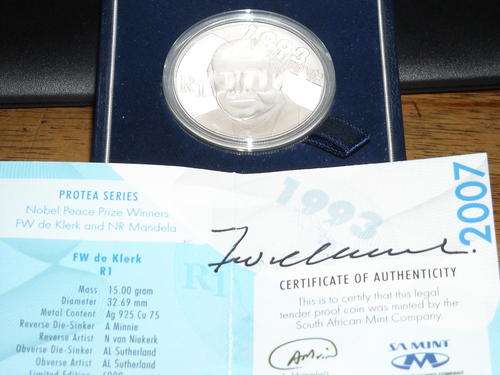 2007 PROOF DE KLERK "SIGNED" RARE PROOF