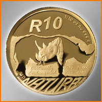 2010 NATURA SERIES - BLACK RHINO- 24 CARAT GOLD!