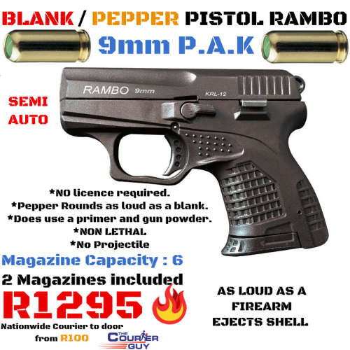 Blank/ Pepper 9mm P.A.K Pistol Rambo by kral self defense gun