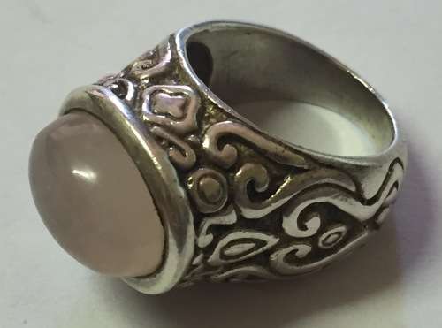 ***BARGAIN*** 925 SILVER BEAUTIFUL VINTAGE PINK GEMSTONE LADIES RING SIZE 5.5 (FREE SHIPPING)