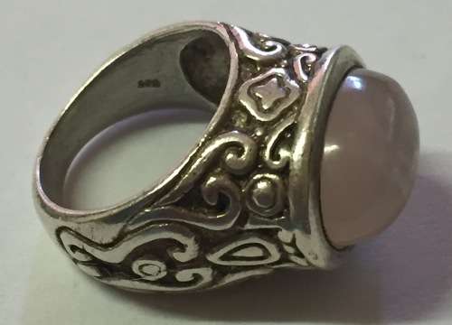***BARGAIN*** 925 SILVER BEAUTIFUL VINTAGE PINK GEMSTONE LADIES RING SIZE 5.5 (FREE SHIPPING)
