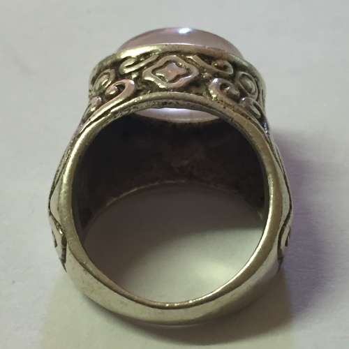 ***BARGAIN*** 925 SILVER BEAUTIFUL VINTAGE PINK GEMSTONE LADIES RING SIZE 5.5 (FREE SHIPPING)
