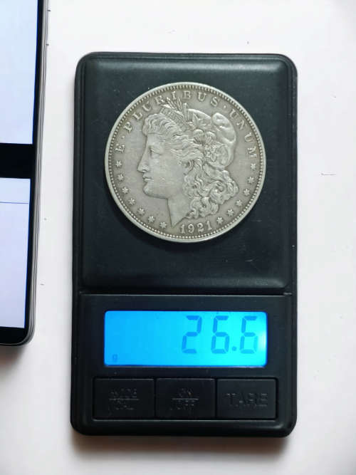 $1 DOLLAR MORGAN SILVER COIN 1921 VINTAGE, COLLECTORS ITEM