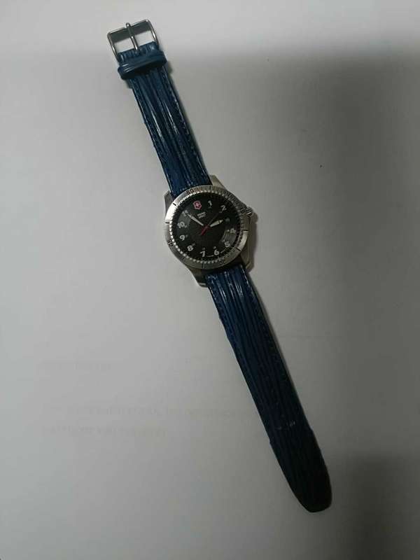 Victorinox Swiss Army 40mm Black Stainless Steel Blue Strap Watch