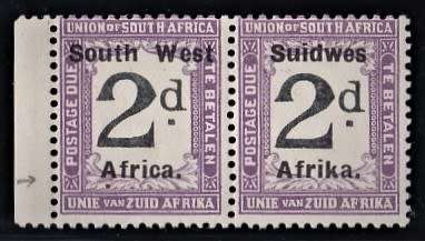 1927 SWA SACC 35 - 2d Postage Due Pair Fine UM - CV R200-00 (Top perf split)