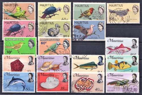 QEII Mauritius Used Short Sets - Birds & Sea Life!!!