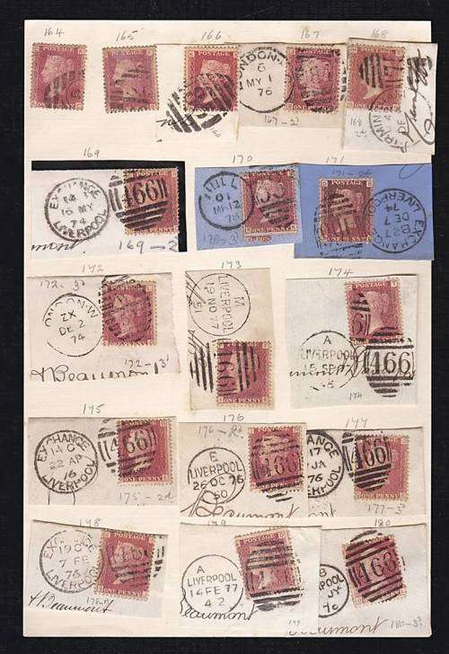 Rare GBR Penny Red Plating Collection (SG 43/44) Plates 71 to 221.  Very nearly complete collection!