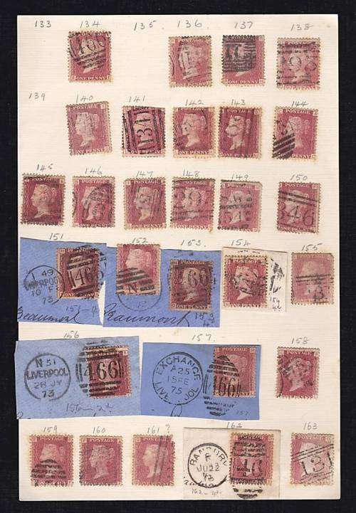 Rare GBR Penny Red Plating Collection (SG 43/44) Plates 71 to 221.  Very nearly complete collection!