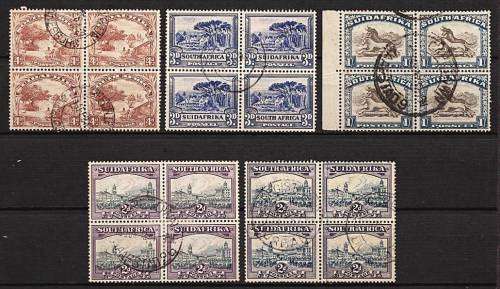 Union 1930-45 Pretoria Roto Printing Blocks of 4 Superb Used.  CV = R 4,500++++ Make an Offer NOW !!