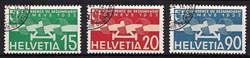 1932 Switzerland (MI: 256-258) World Disarmament Conference VFU Set - CV  $50+
