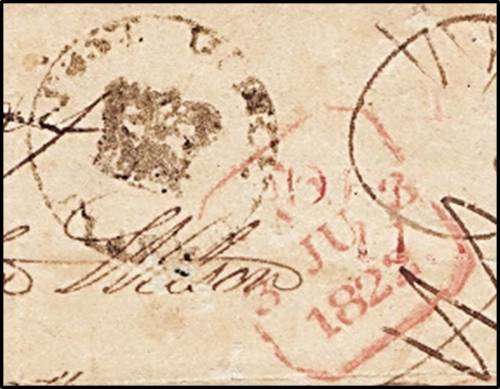 Extremely Rare 1822 Paarl CoGH Postmarks on Piece (Front of Cover Only) - See All Scans