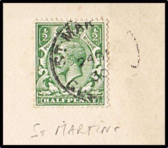 1930 Guernsey Cover with Rare "ST MARTINE" Postmark
