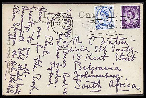 1968 Used Divided Postcard sent from "FULHAM" - No 519 "'Zeus" Struck by Lightning"