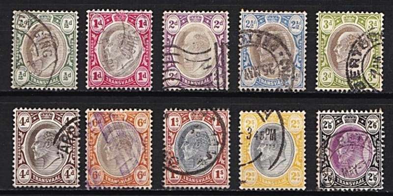 Transvaal KEVII VFU short set to 2/6 + 1905 VFU Set + Postage Dues