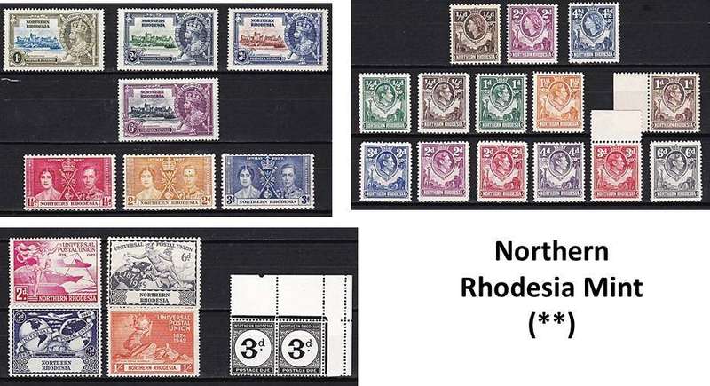 Excellent Northern Rhodesia Mint (**) Selection