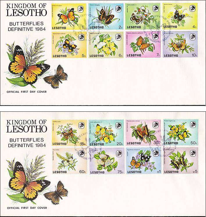 1984 Lesotho Butterflies on Cover - 2 x FDC *** Great CV !!!  ***