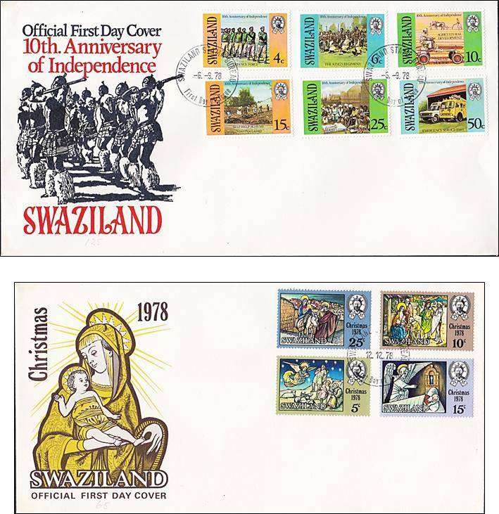 1978-1989 Swaziland FDCs x 10 *** Good CV !!!  ***