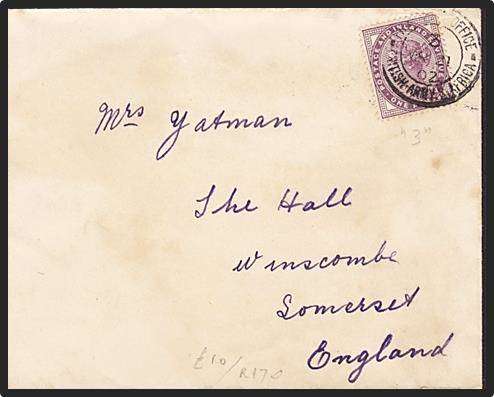 1902 BRITISH ARMY FIELD POST OFFICE (SA) Cancel on Cover with 1d Queen Victoria
