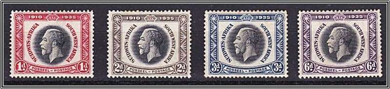 1935 S.W.A. KGV Silver Jubiliee MM (*) Set of 4