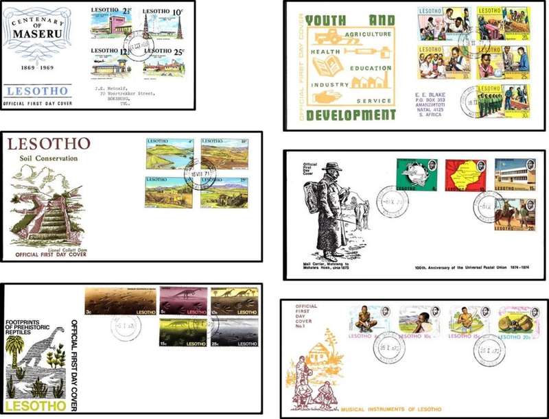20 x Lesotho FDCs (1969-1982 ) Including High Value Bird Definitive - 1 x BID/COVER