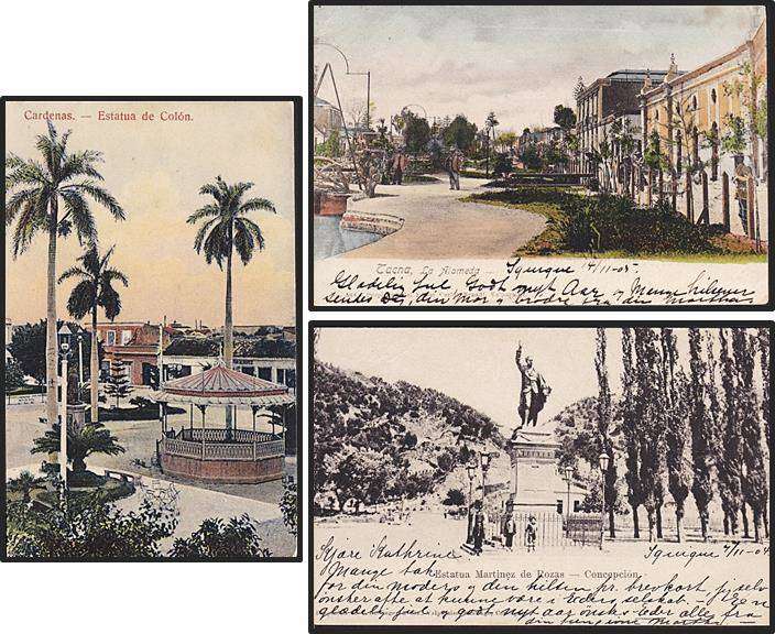 3 x Antique Used Chilean Postcards (No Stamps) - Great Thematic Material !